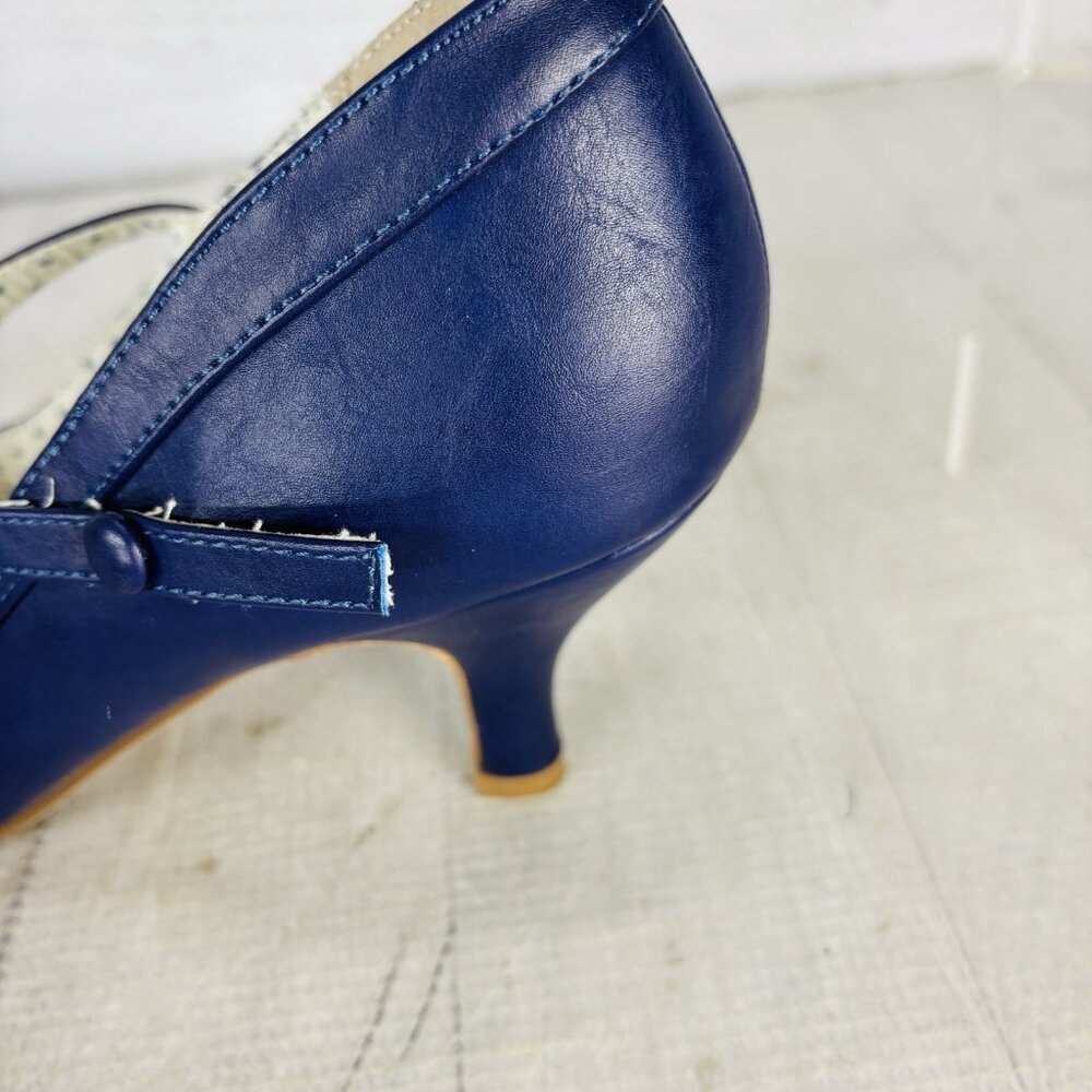 Bettie Page By Ellie BETTIE VINTAGE PUMP Deep Purple Retro Heel Mary Jane Size 8 - Picture 16 of 16